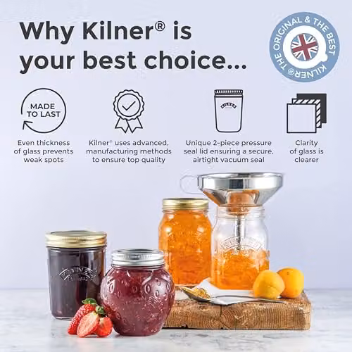 Kilner Stainless Steel Easy Fill Funnel in Silver – 5