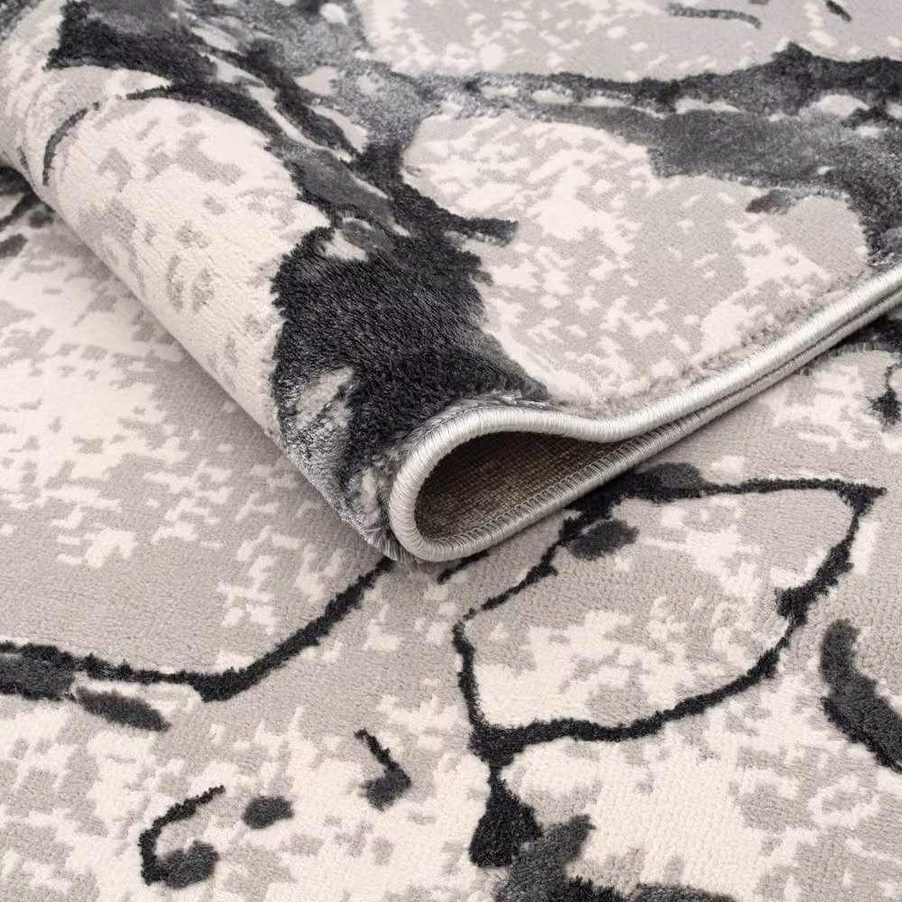Smart Living Venice Modern Carved Abstract Rug in Grey, W: 160 cm, L: 230 cm – 2