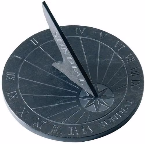 Esschert Design Large Round Blue Slate Garden Sundial, Diameter: 24.77 cm – 1