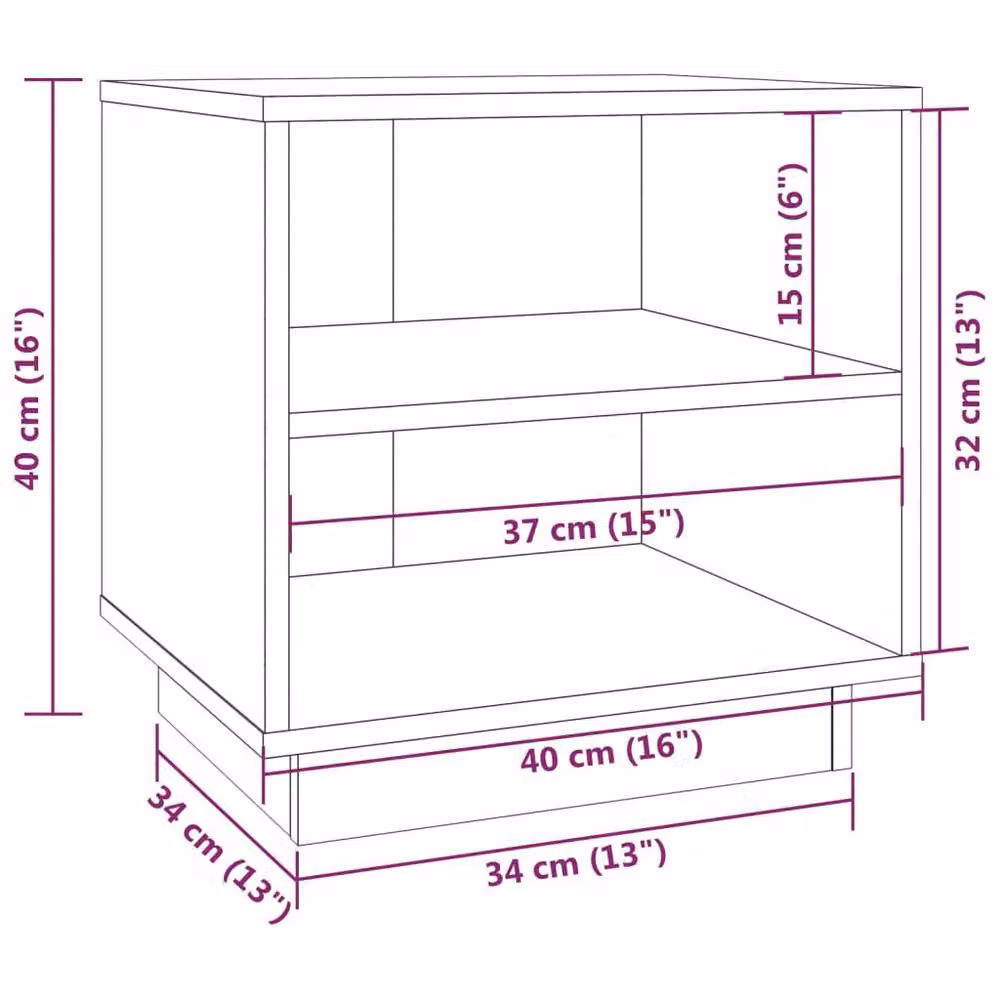 Berkfield Home Elegant Bedside Cabinets, 2 Piece Set, Honey Brown, Solid Wood Pine, W/D/H: 40 x 34 x 40 cm – 5