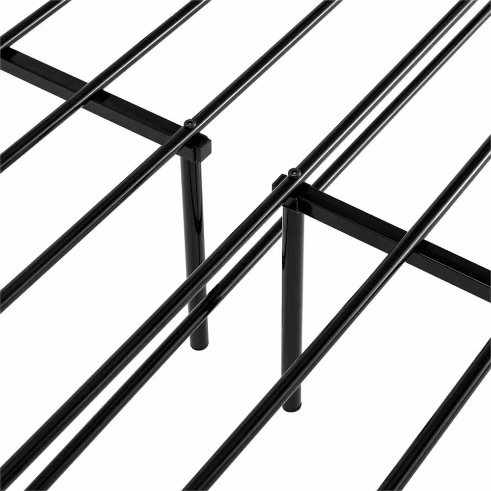 Nordara King Metal Bed Frame with Headboard and Underbed Storage in Black, W: 180 cm x D: 200 cm – 3