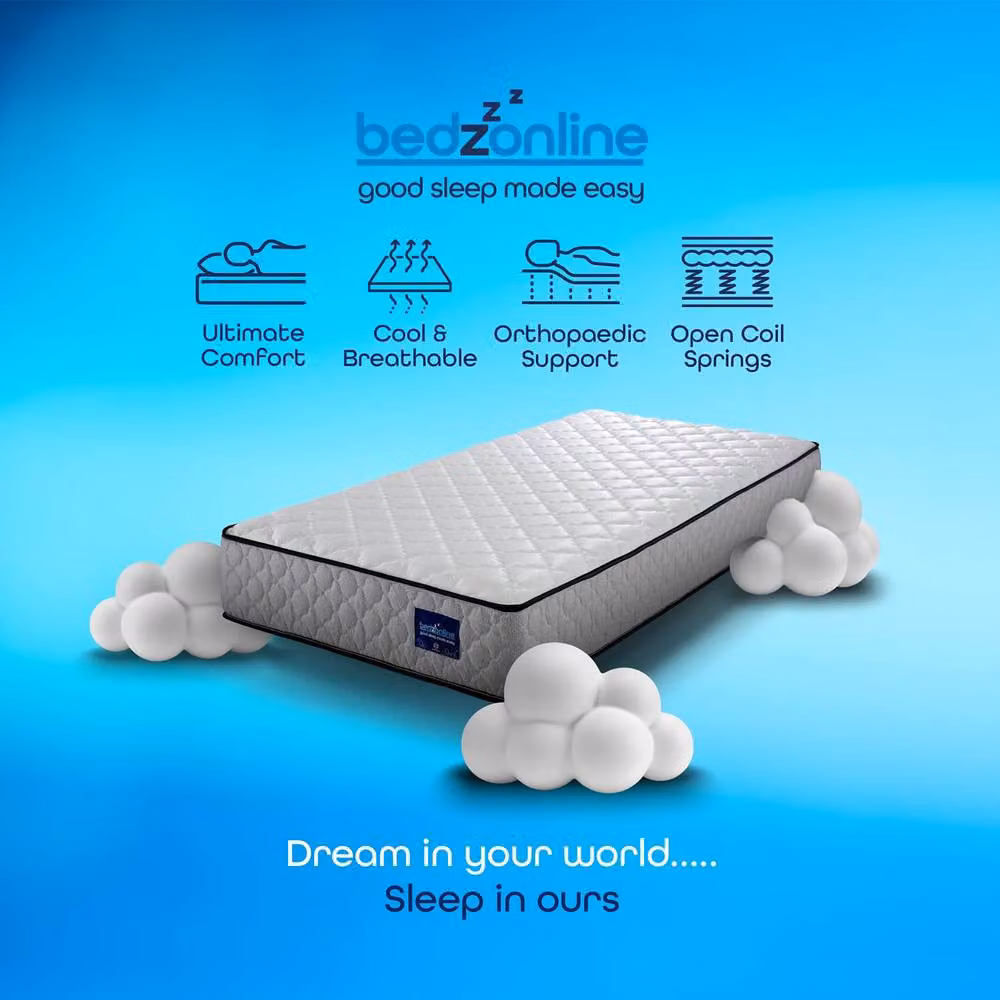 Bedzonline Cool-Touch Hybrid Memory Foam and Spring Mattress in Grey and White, W/D/H: 120 x 200 x 20 cm – 2