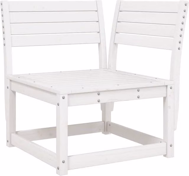 Berkfield Home White Rustic Solid Wood Pine Garden Corner Sofa W/D/H: 73 x 73 x 78 cm