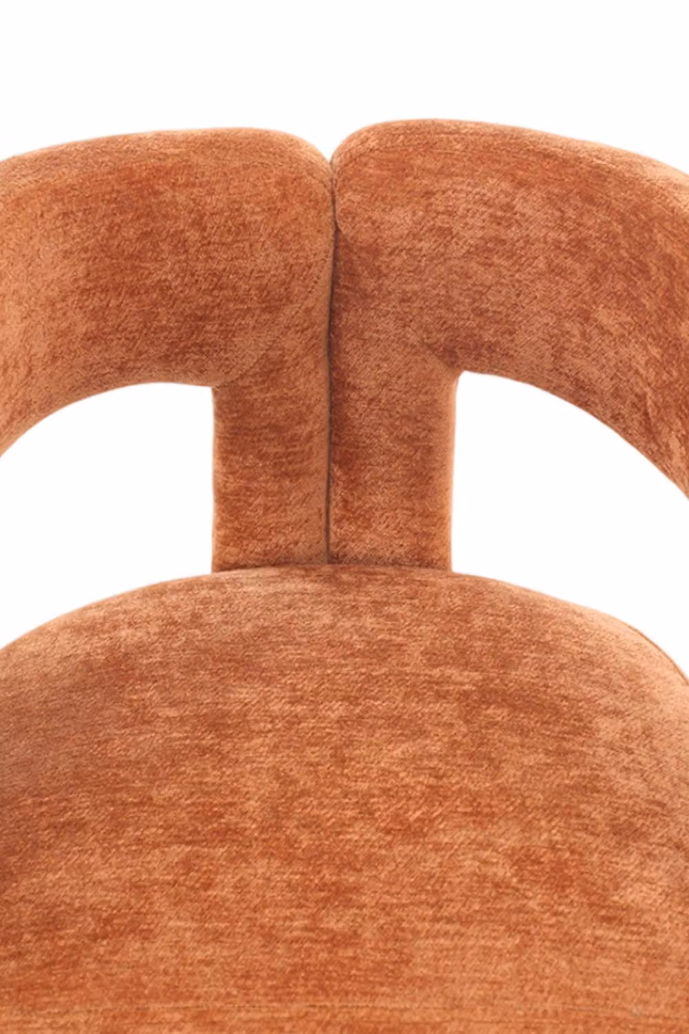 Living and Home Orange Chenille Upholstered Tub Accent Chair with Armrests – 3