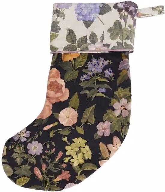 House of Hackney Floralia Velvet Christmas Stocking in Black