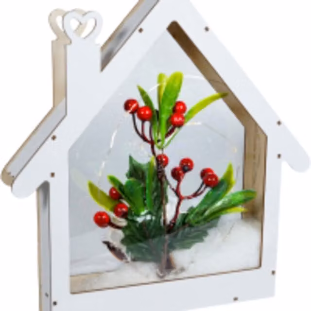 Xmas Haus Festive White LED Light Up Window Decoration