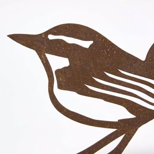 Homescapes Rustic Metal Eurasian Wren Garden Fence Topper in Brown – 2