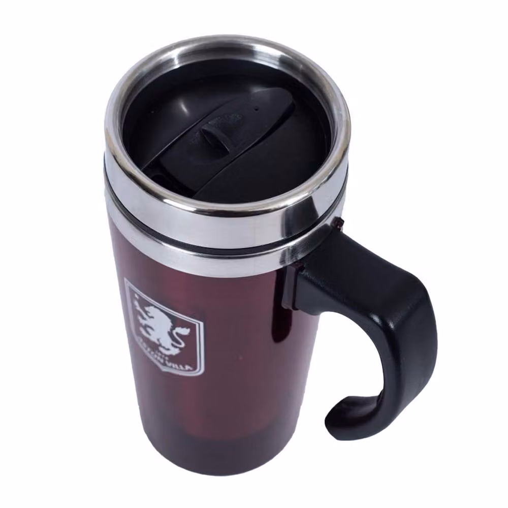Aston Villa FC Red Stainless Steel Double Walled Travel Mug with Lid, 450ml – 2