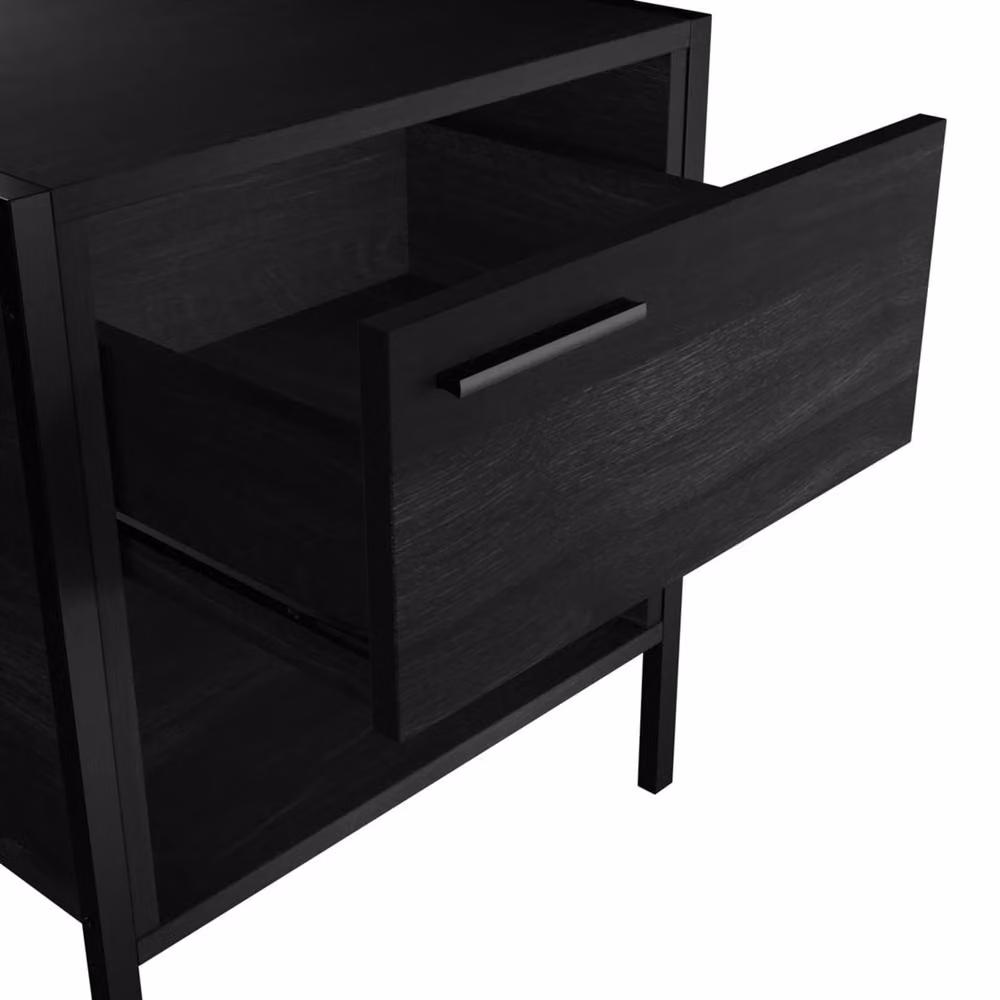 Wyld Haus Industrial Black Metal Bedside Cabinet – 2