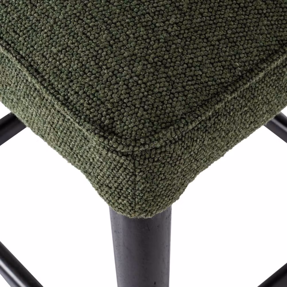 Wyld Haus Modena Green Upholstered Bar Stool with Wooden Legs – 3