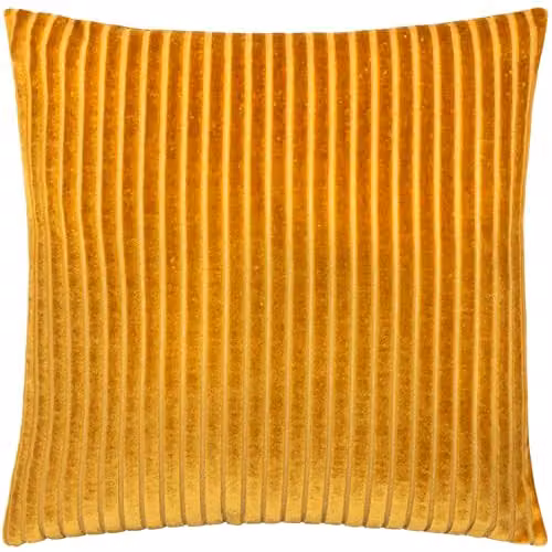 Paoletti Savoy Stripe Gold Velvet Square Cushion, W/D/H: 50 x 50 x 50 cm – 1