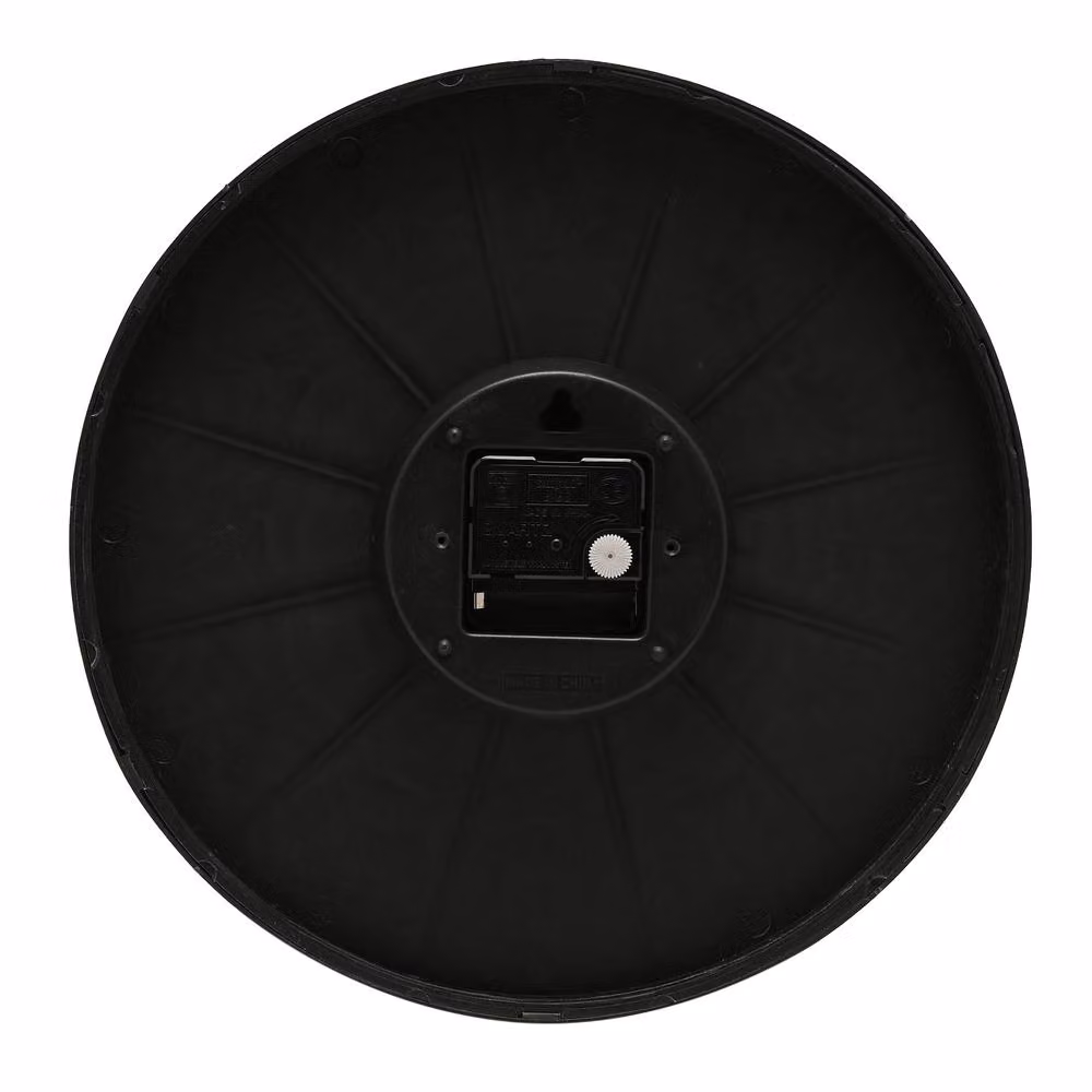 HOMETIME Modern Round Analog Wall Clock in Black, Diameter: 30 cm – 2
