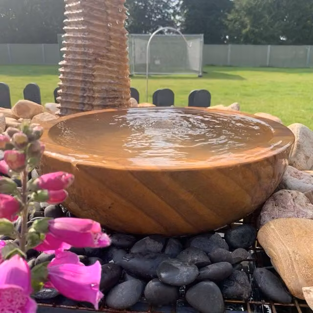 Tranquility Basalt Slab and Plinth Mains Powered Stone Water Feature in Grey