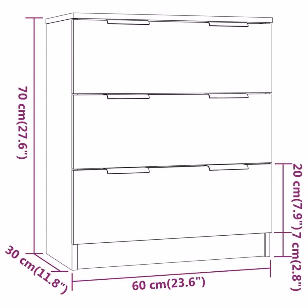 Berkfield Home Grey Sonoma Sideboard in Matt Engineered Wood W/D/H: 60 x 30 x 70 cm – 2