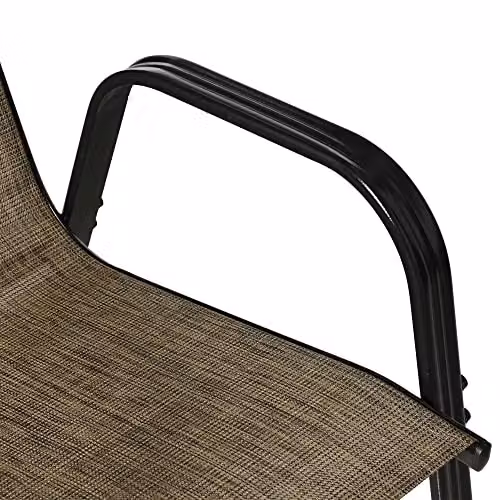 Outsunny Set of 4 Stackable Garden Dining Chairs with High Backrest in Beige and Brown – 7