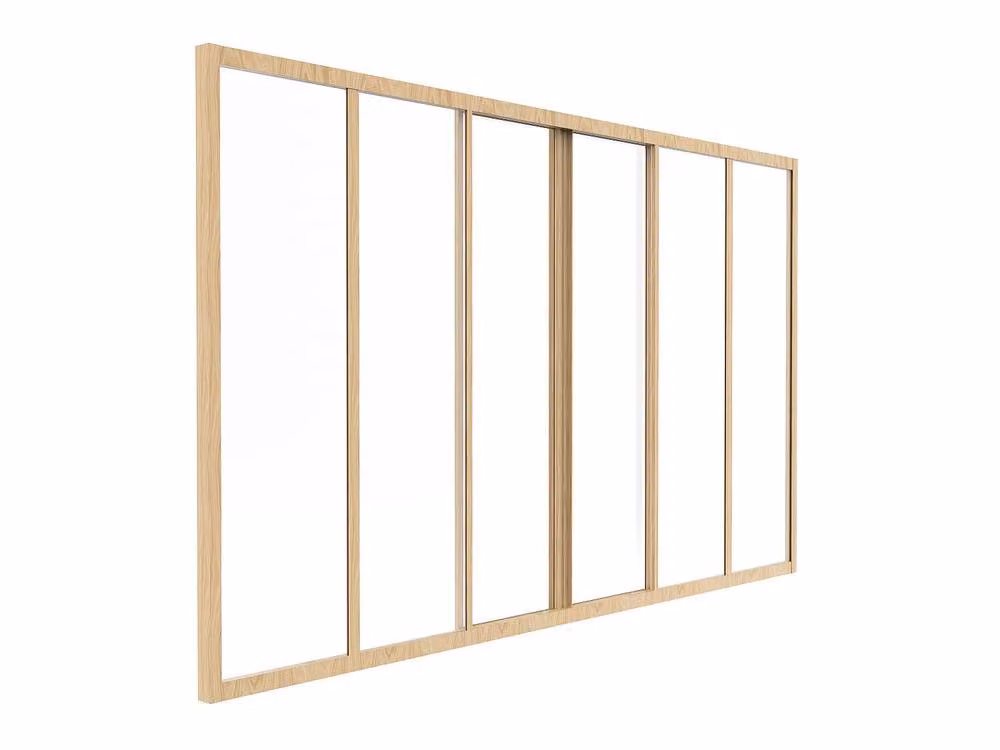 Vente-unique Sliding Aluminium Veranda with Glass in Light Oak Thermolacquered Finish – 2