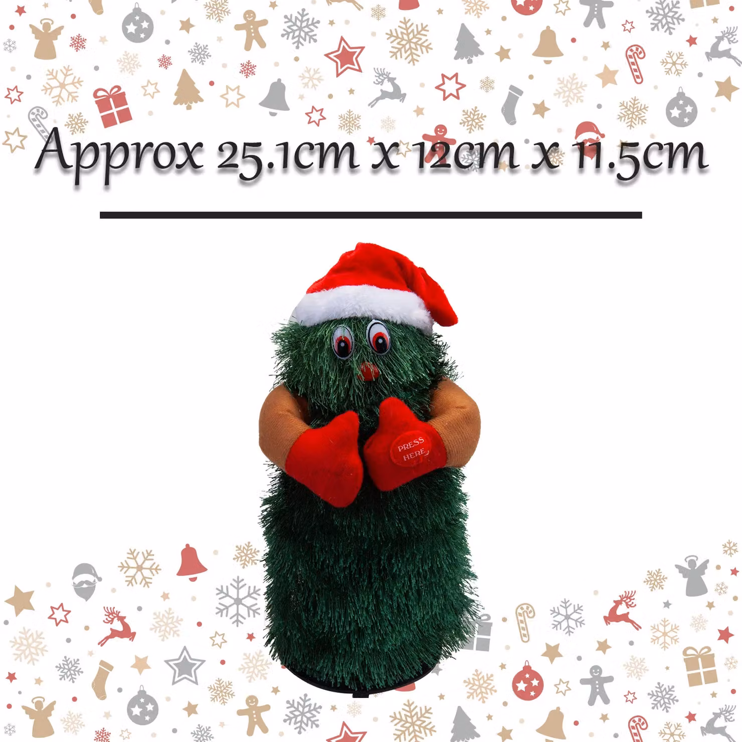 VFM e-Store Dancing and Singing Christmas Tree Decoration, Green, W: 25.1 cm, D: 12 cm, H: 11.5 cm – 2