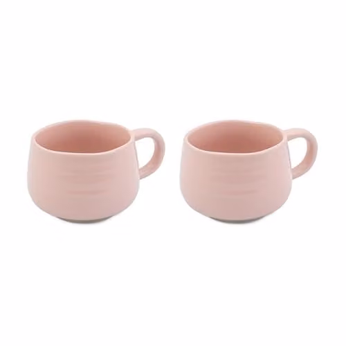 Jamie Oliver Big Love Pink Cosy Cuppa Set, 2pc Speckled Stoneware Mugs, 375ml each, H: 13 cm, W: 10 cm, D: 7 cm – 1