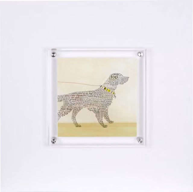 Orsina Modern Labrador Animal Print Framed Wall Art in White and Multicolour