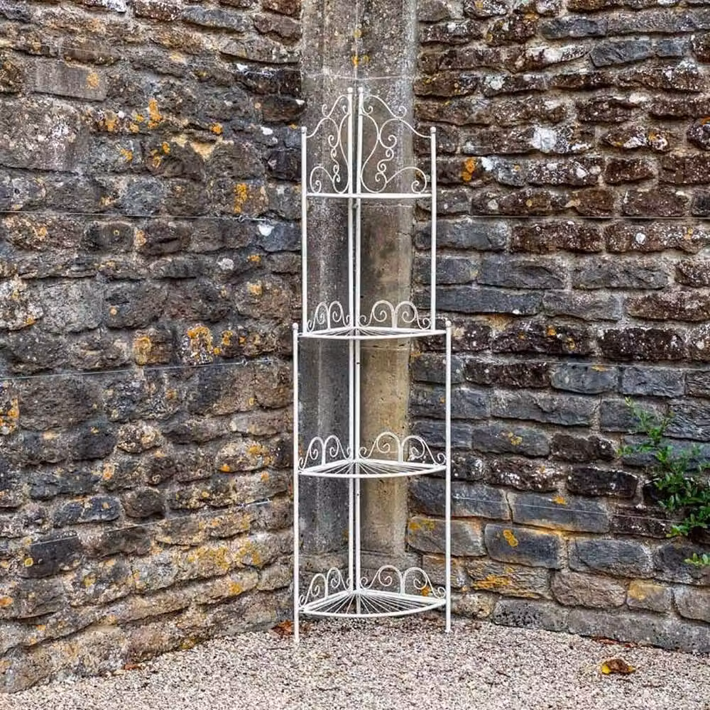 Ascalon Design Ltd Blais Corner Shelf 4T in Cream, W/D/H: 32 x 32 x 158 cm – 2