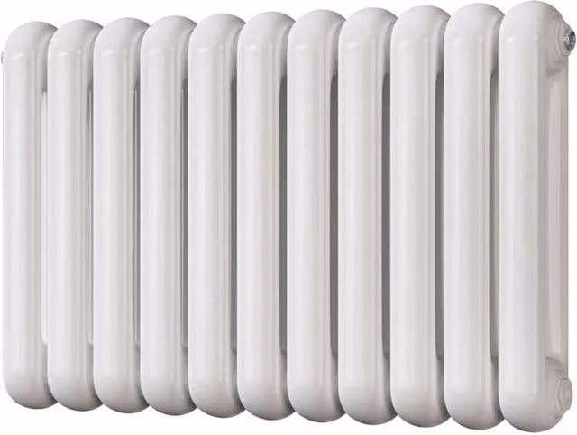 Sherwood White Round Top 2 Column Steel Radiator, H: 78.5 cm, W: 60 cm, D: 8.14 cm