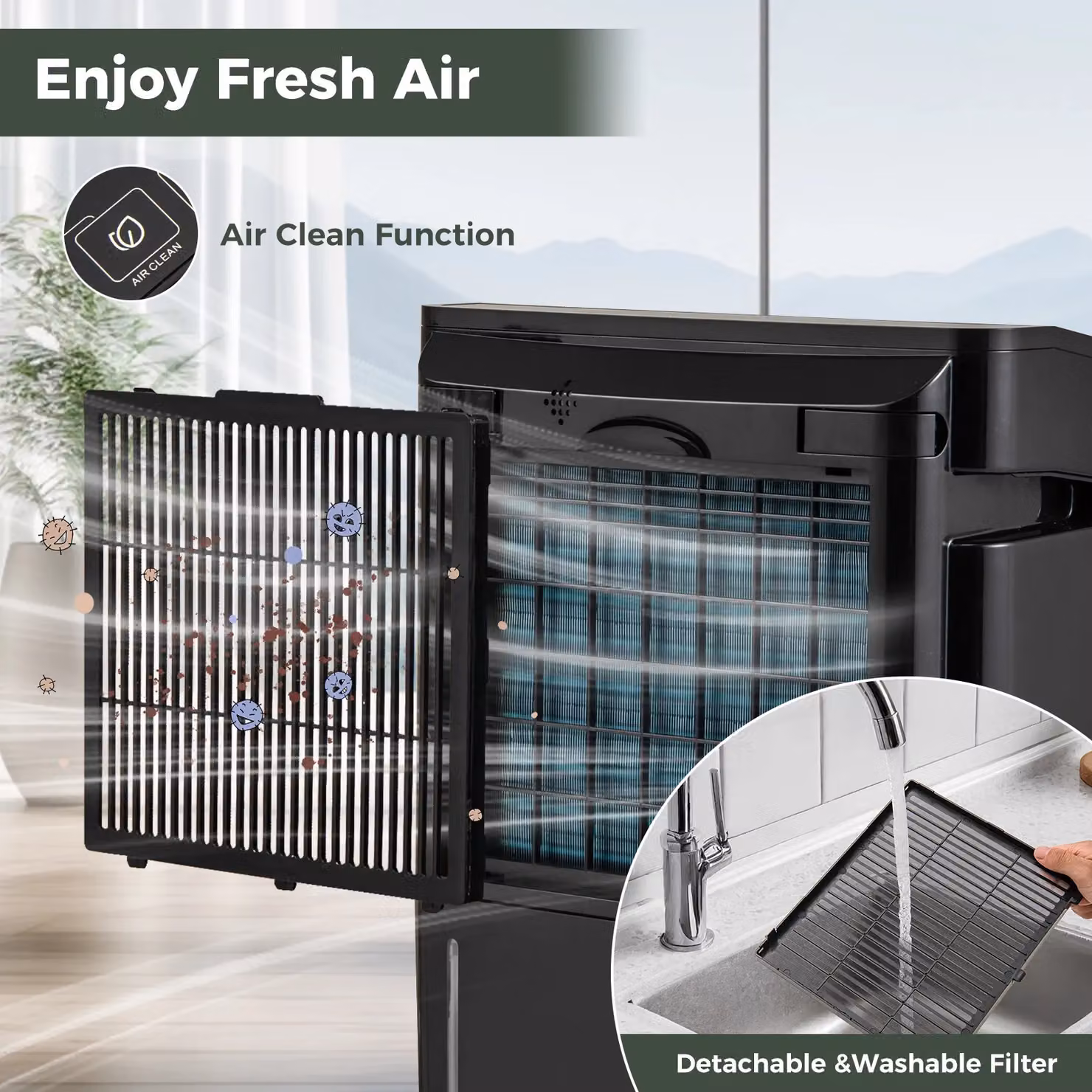 Gymax Dehumidifier for Basements in Black with 4 Modes, Timer and Wheels – 2