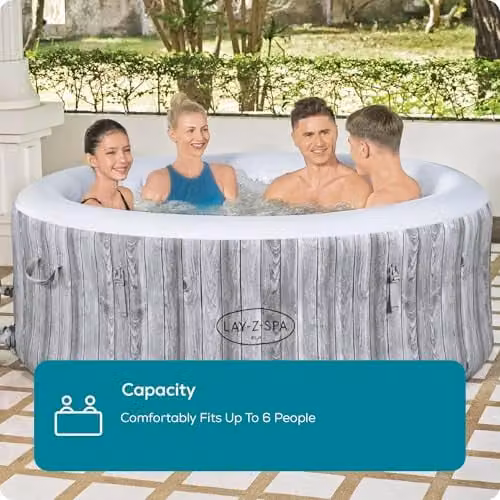 Lay-Z-Spa Fiji Grey Inflatable Round Hot Tub for 4-6 People – 2