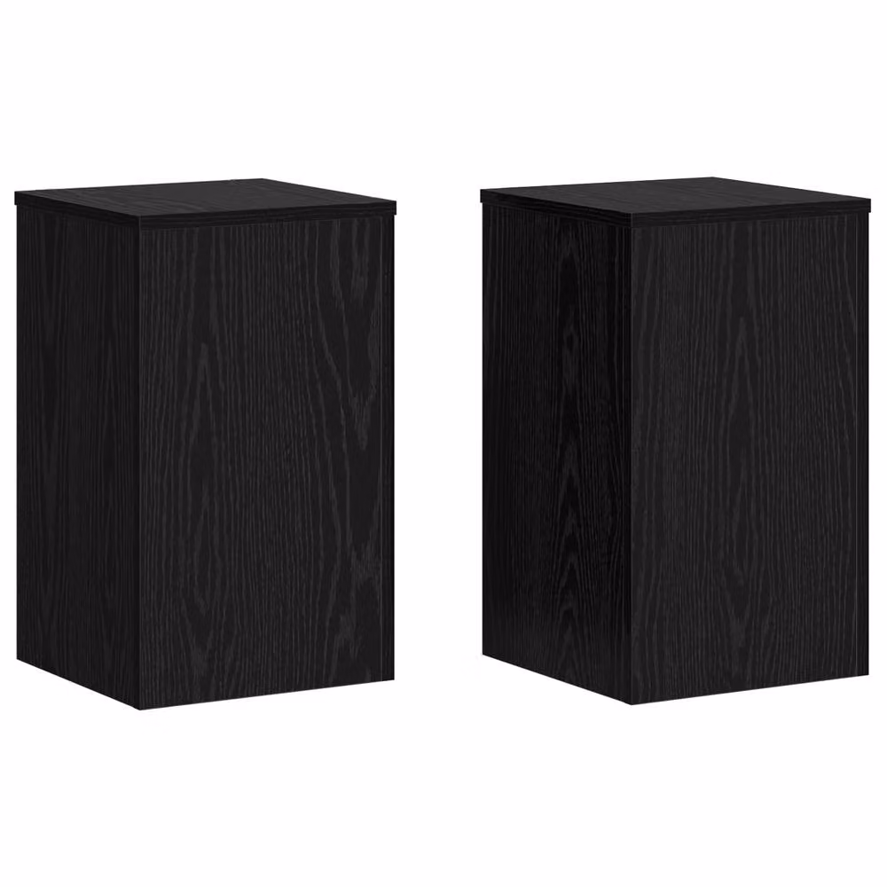 Berkfield Home Set of 2 Modern Black Oak Plant Stands, W/D/H: 30 x 30 x 50 cm – 2