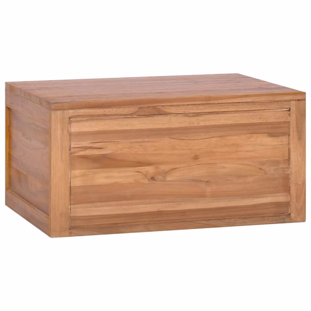 Berkfield Home Wall-mounted Bathroom Cabinet in Brown Solid Teak Wood W/D/H: 60 x 45 x 30 cm