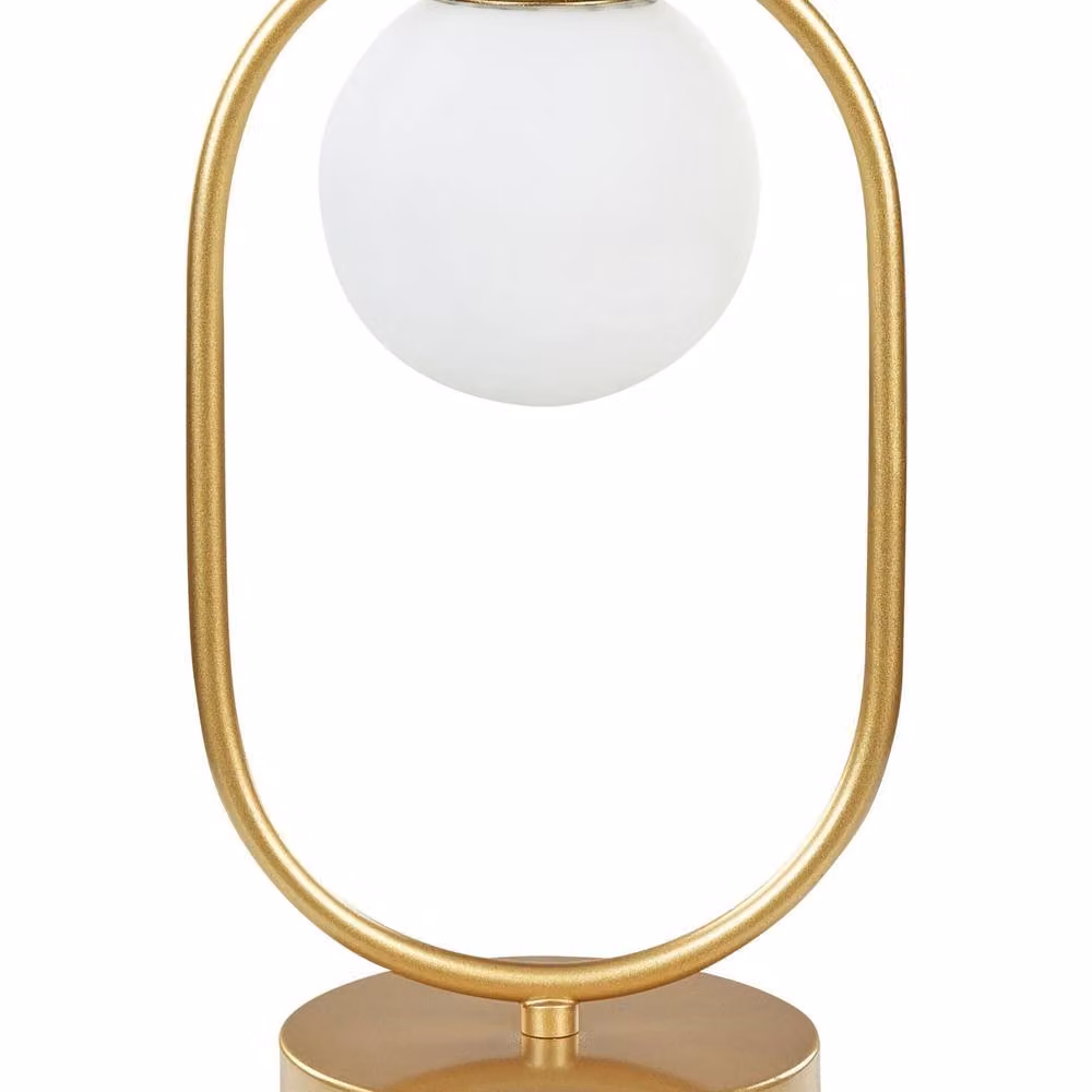 Wyld and Coco Modern Table Lamp with Gold Glass Shade and Metal Frame – 2
