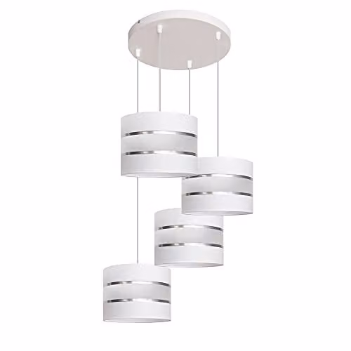 Netlighting Helam Helen Cluster Pendant Ceiling Light in White and Silver, Diameter: 35 cm – 1