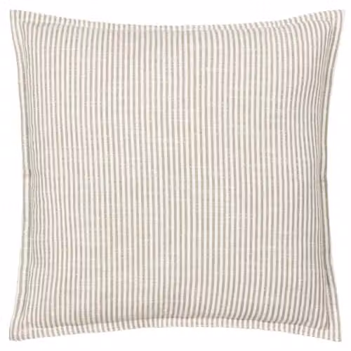 Riva Home Striped Square Cotton and Polyester Filled Cushion, Beige, W/D/H: 45 x 45 x 45 cm