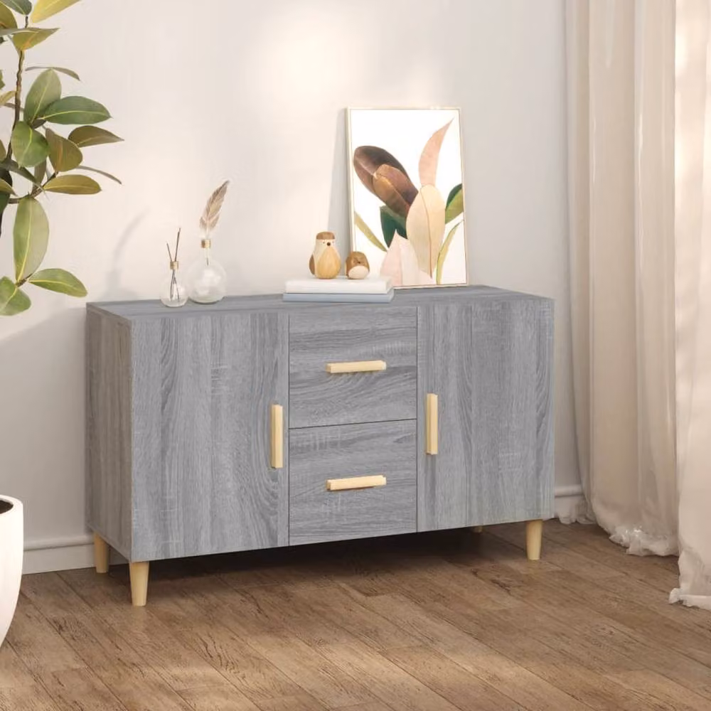 Berkfield Home Grey Sonoma Sideboard in Engineered Wood W/D/H: 100 x 36 x 60 cm – 2