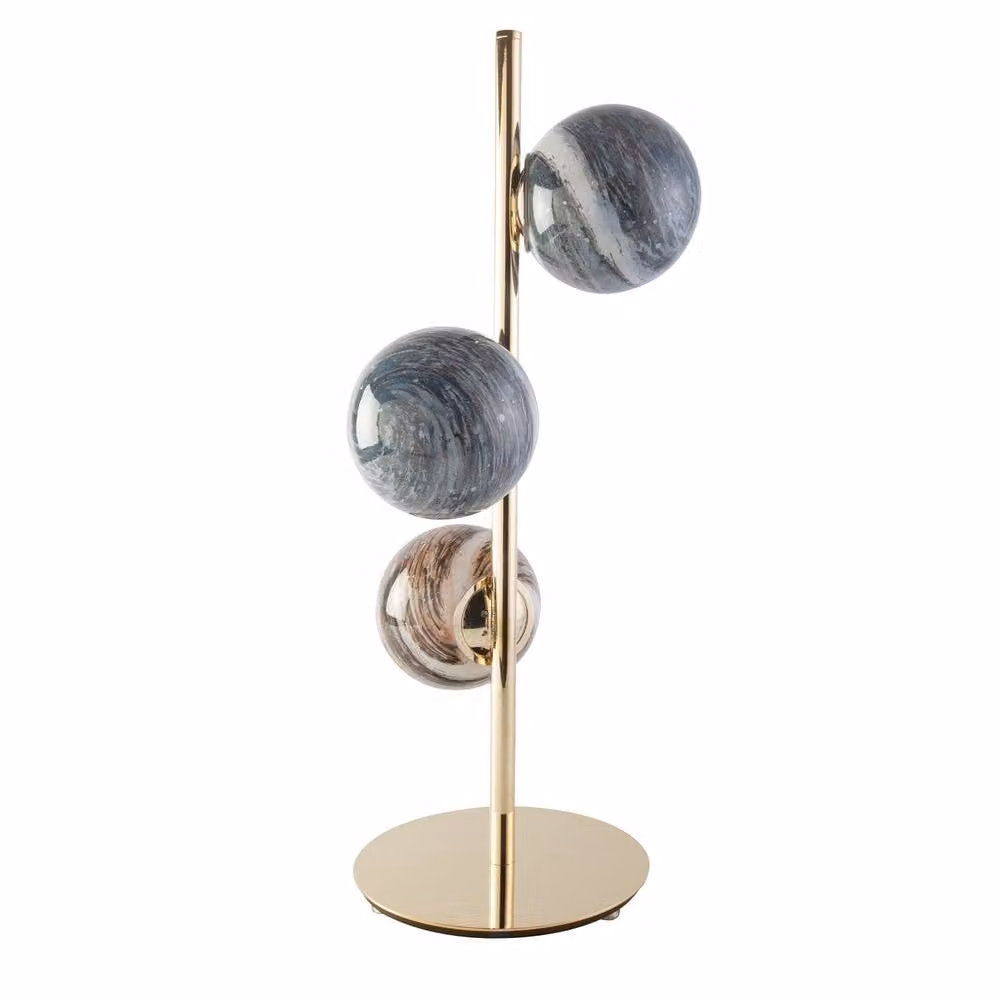 Angel Cerdá Gold-Plated Stainless Steel and Glass Table Lamp in Gold/Brass – 1