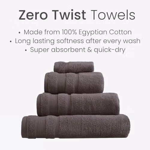 Allure Bath Fashions Luxury Egyptian Cotton Face Towels, 500gsm, Pack of 4, Anthracite Grey – 3