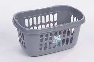 Wham Casa Hipster Laundry Basket in Silver and Grey, W/D/H: 39.0 x 30.5 x 60.0 cm