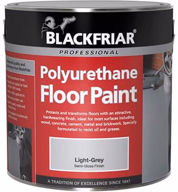 Blackfriar Durable Polyurethane Floor Paint in Light Grey, 500ml