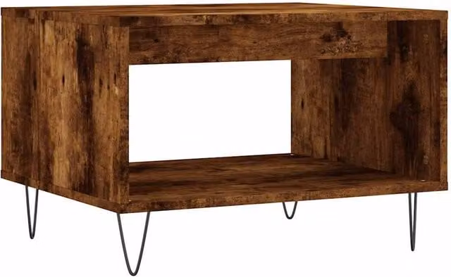 Berkfield Home Smoked Oak Coffee Table in Brown, W: 60 cm, D: 50 cm, H: 40 cm – 1