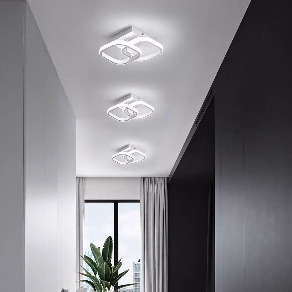 Goeco Modern Square LED Ceiling Light, 22W, Cool White, W/D/H: 23.5 x 23.5 x 9.5 cm – 3