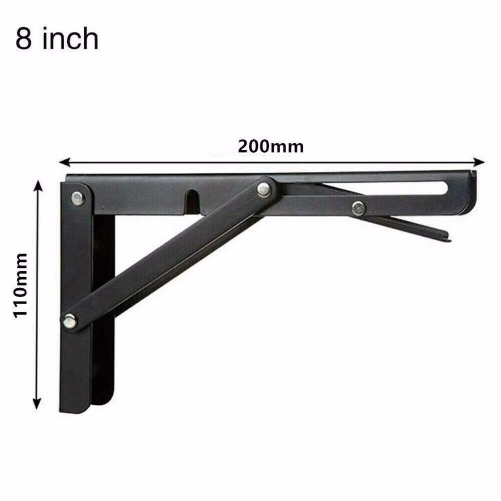 KORVIXA 2-Pack Campervan Folding Bracket Table Extension Shelf, Black, W: 1000 cm, D: 52 cm – 2