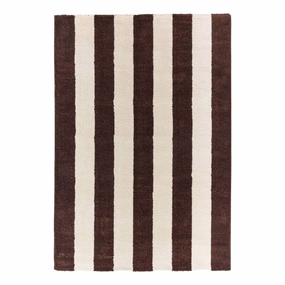 sweeek Modern Striped Indoor Rug in Brown and White, W: 120 cm, L: 160 cm – 2