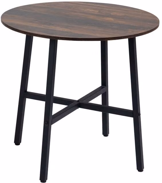 ERGOVEXA Round Dining Room Table in Brown and Black, W/D/H: 85 x 85 x 76 cm – 1