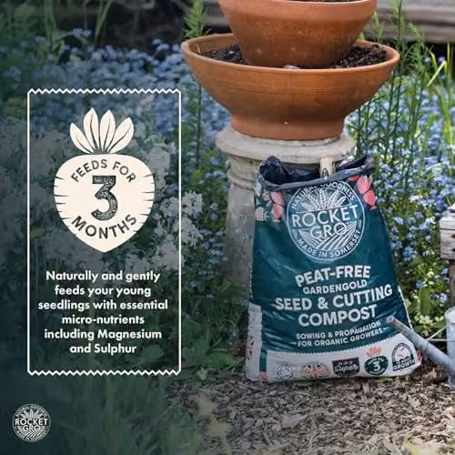 RocketGro Seed and Cutting Compost Peat Free Superior Blend, Organic with added John Innes, 2 x 20L – 4