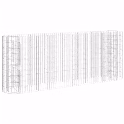 vidaXL Silver Galvanised Steel Stone Gabion Raised Bed W: 260 cm, D: 50 cm, H: 100 cm – 1