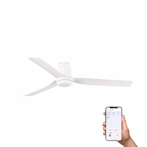 Netlighting Faro Barcelona Punt Tub Medium 3 Blade Ceiling Fan in Matt White with Tuya Smart System – 1