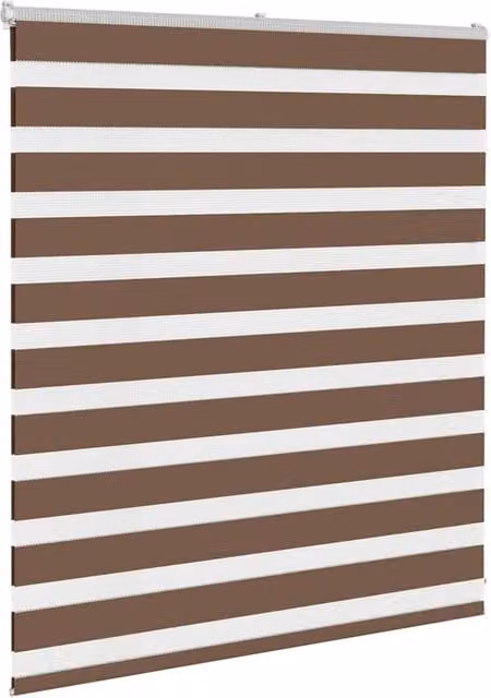Berkfield Home Elegant Zebra Blind in Brown, W: 135 cm, H: 100 cm – 1