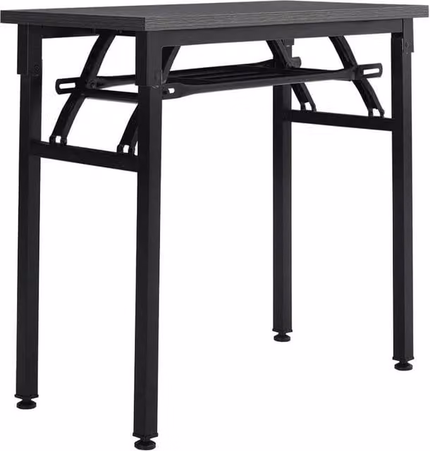 KORVIXA Black Folding Computer Desk with Rectangular MDF Laminate Top – 1