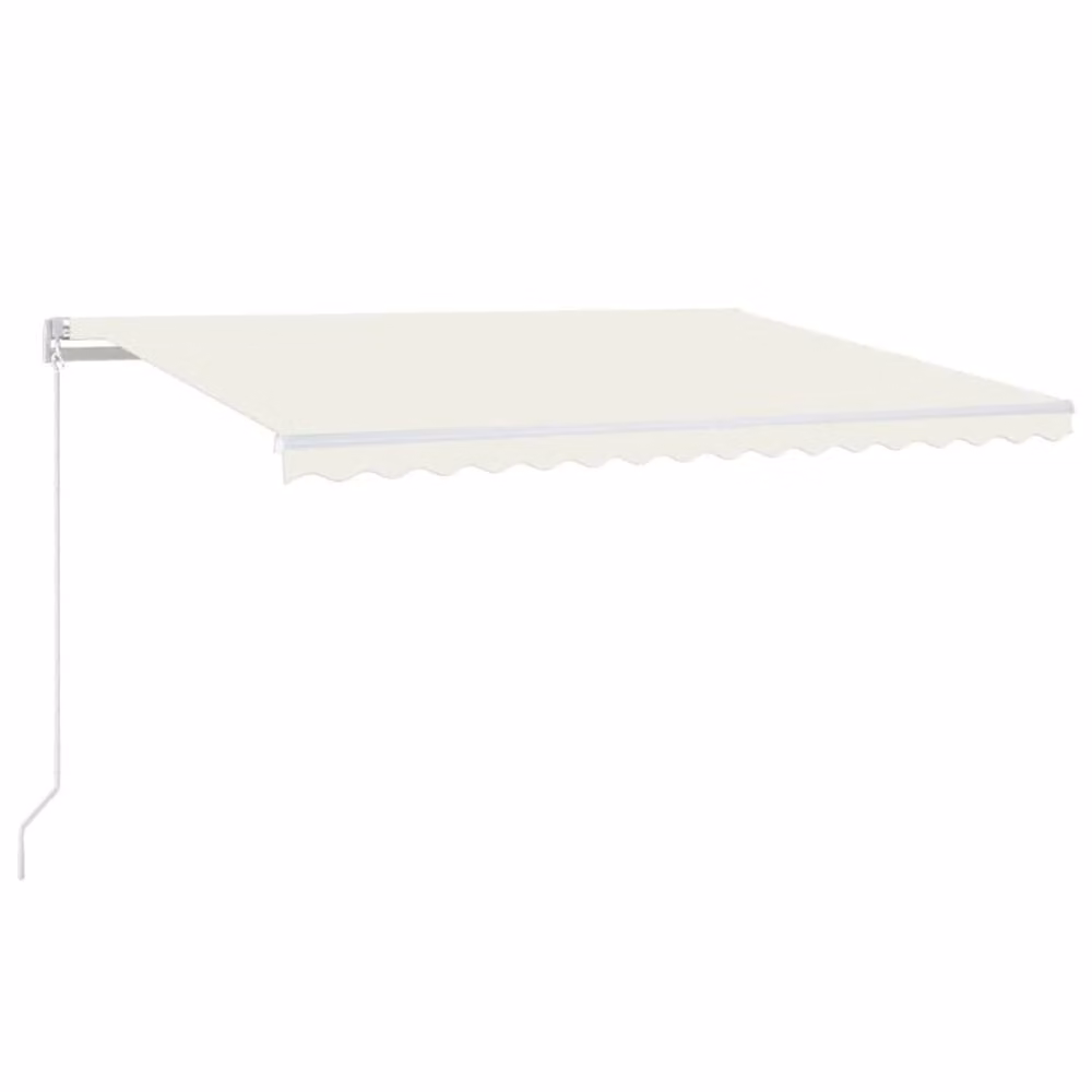 Berkfield Home Manual Retractable Awning with LED, W/D/H: 400 x 350 cm, Beige