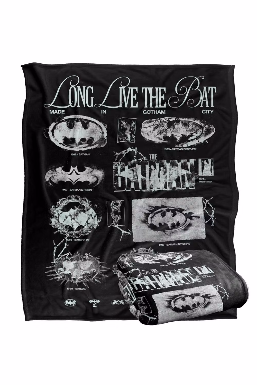 Warner Bros. Batman Grunge Logos Super Soft Fleece Throw Blanket, Multicolour, W: 91.44 cm, L: 147 cm – 7