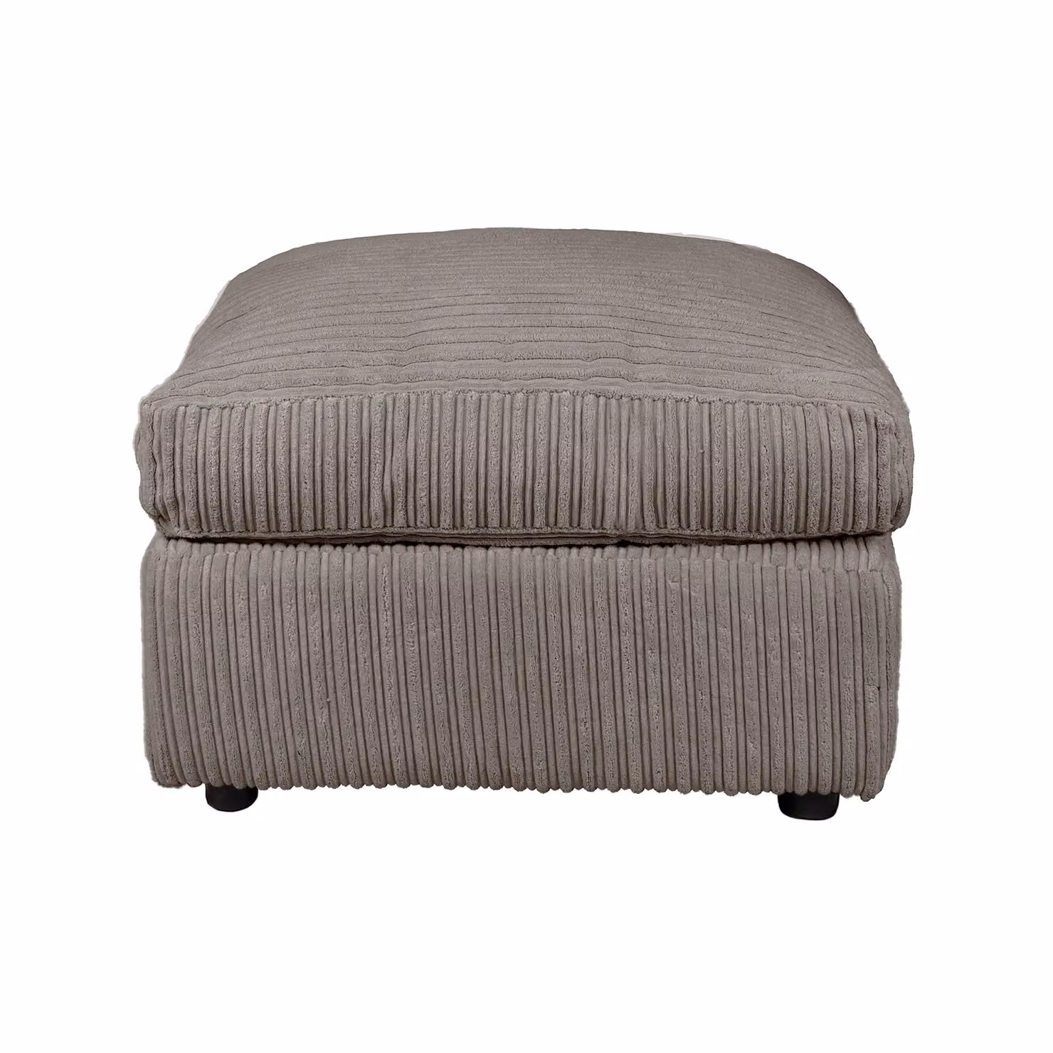 LUXURY LIFE Dylan Jumbo Cord Fabric Footstool in Grey, W/D/H: 60 x 60 x 60 cm – 2